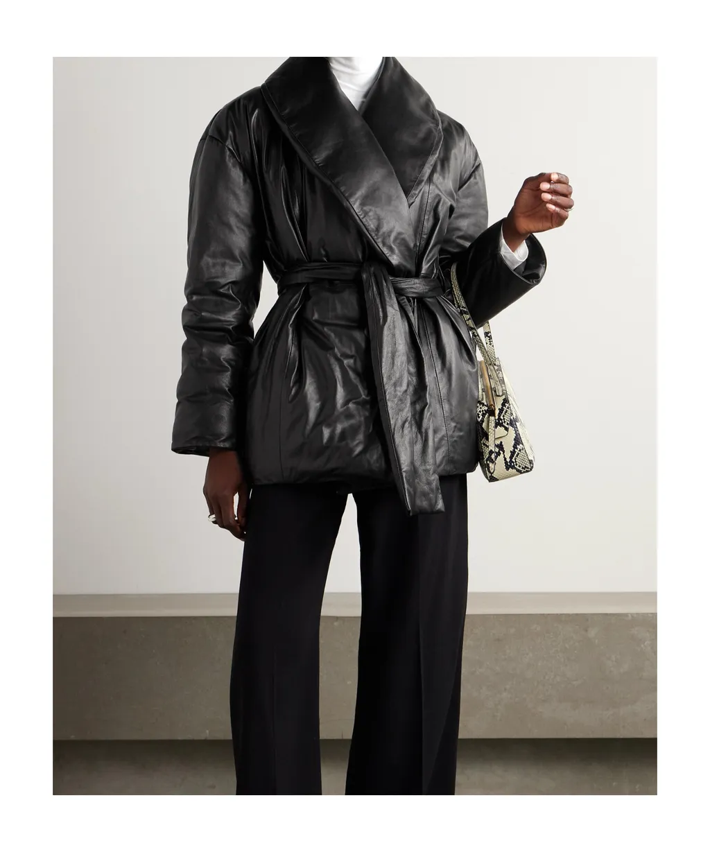 Cora Belted Leather Jacket