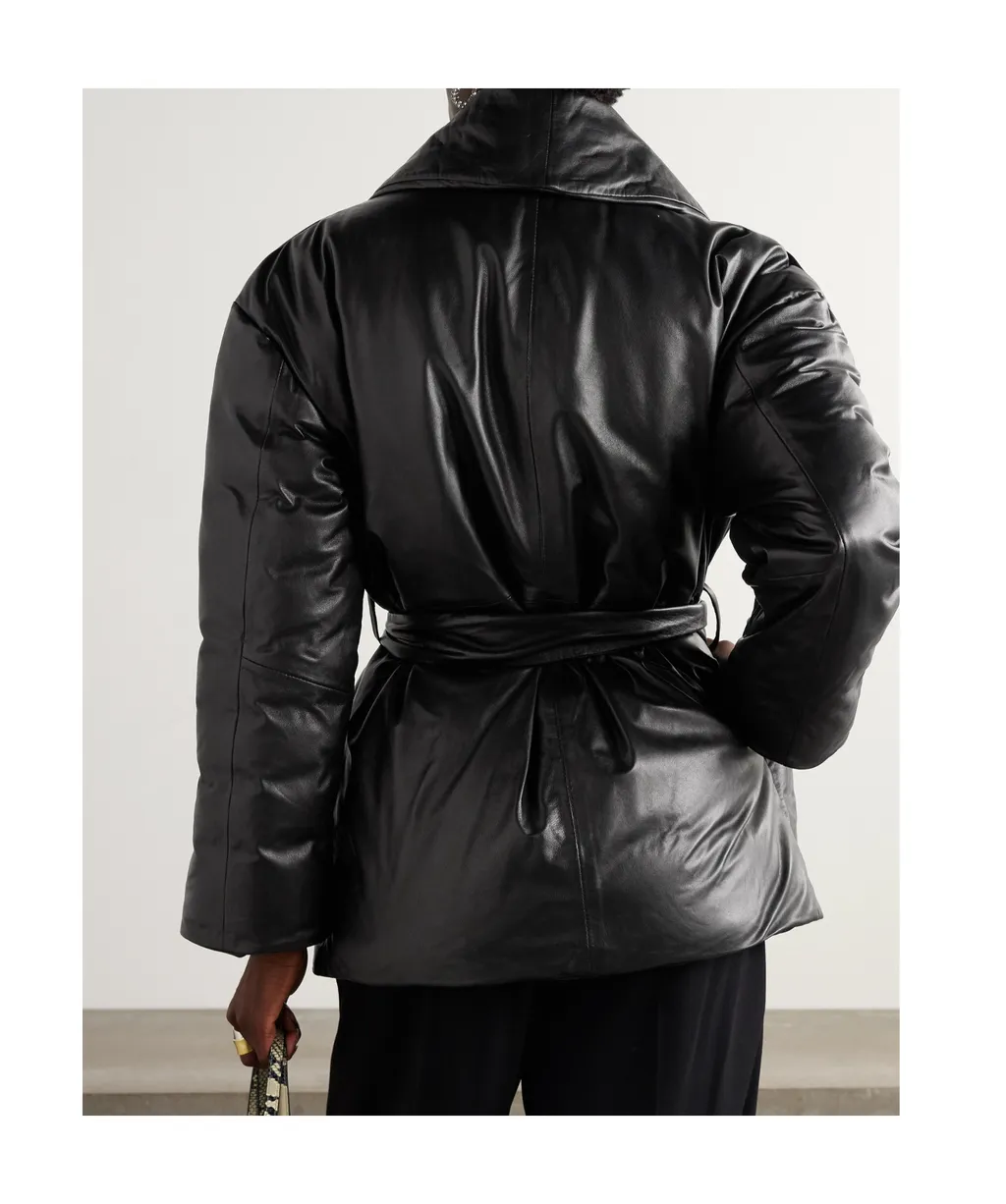 Cora Belted Leather Jacket