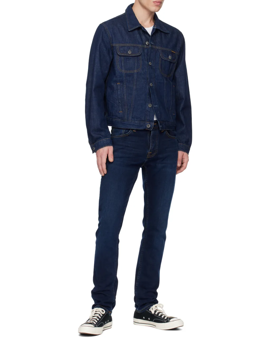 Lapel Long-Sleeved Denim Jacket