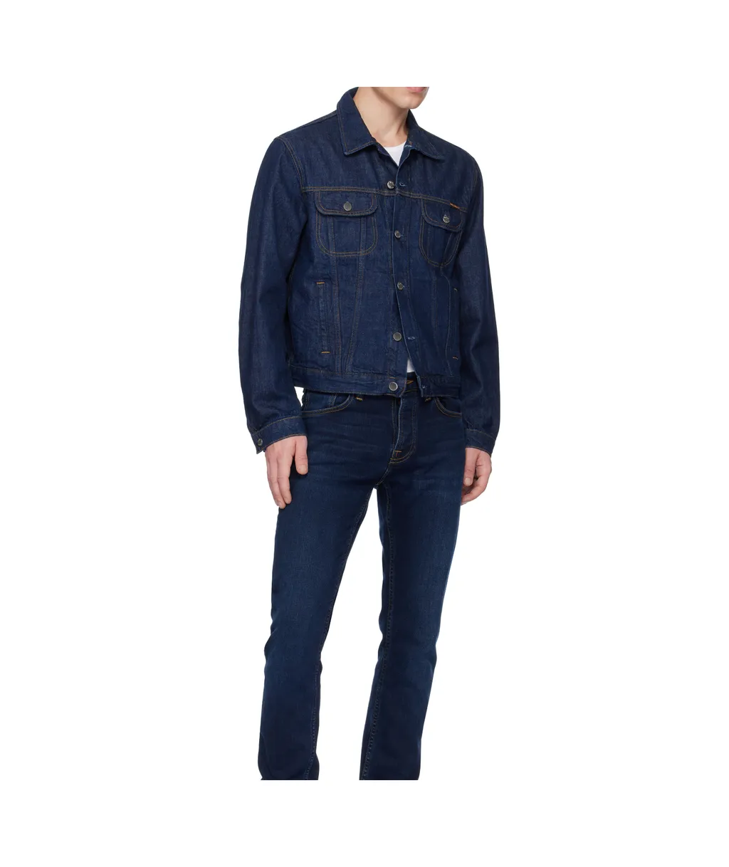Lapel Long-Sleeved Denim Jacket