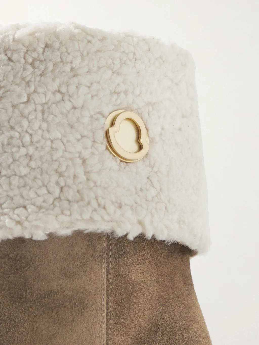 W Short Shearling-Lined Suede Wedge Ankle Boots