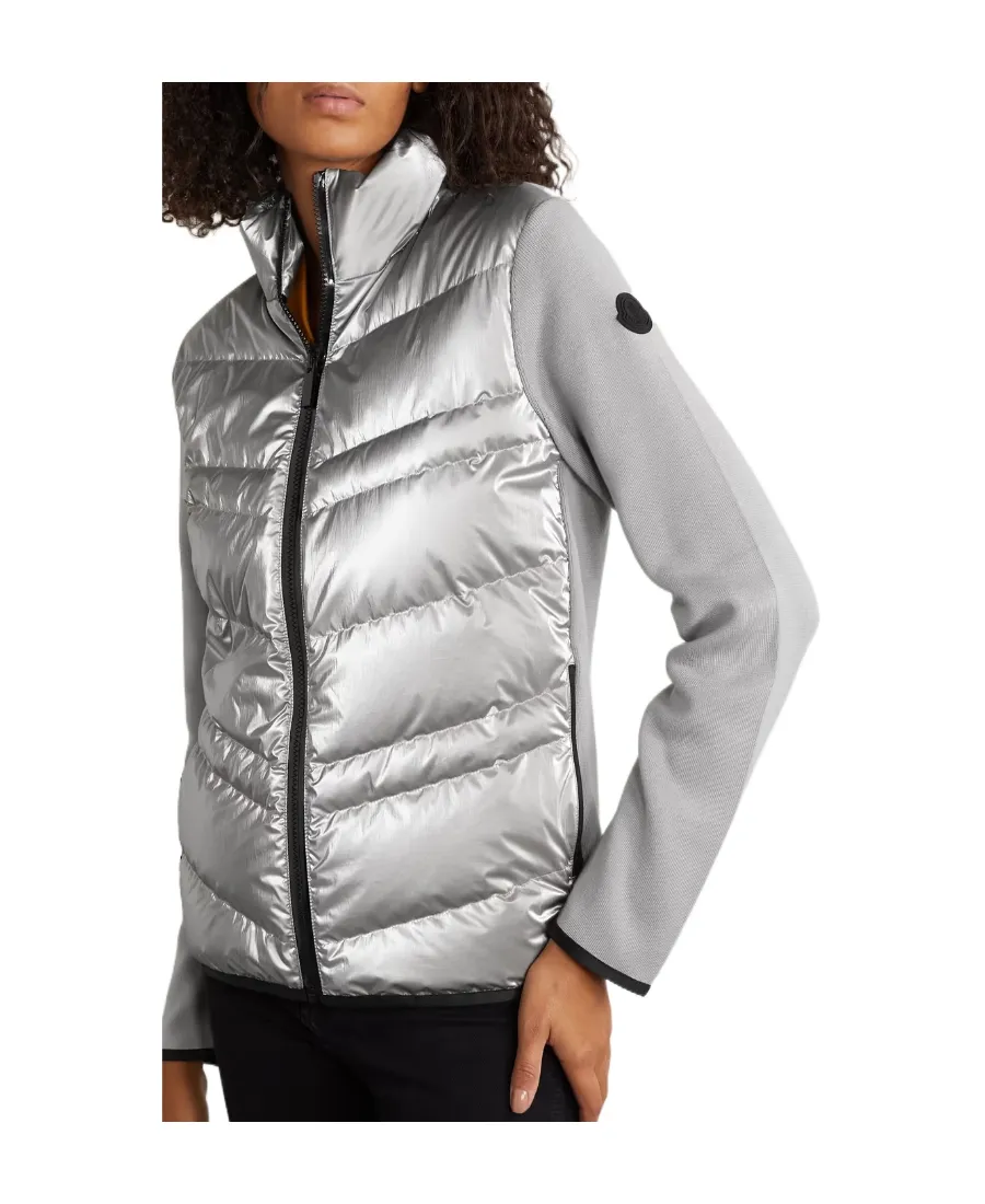 Logo Splicing Soft Shell Down Jacket