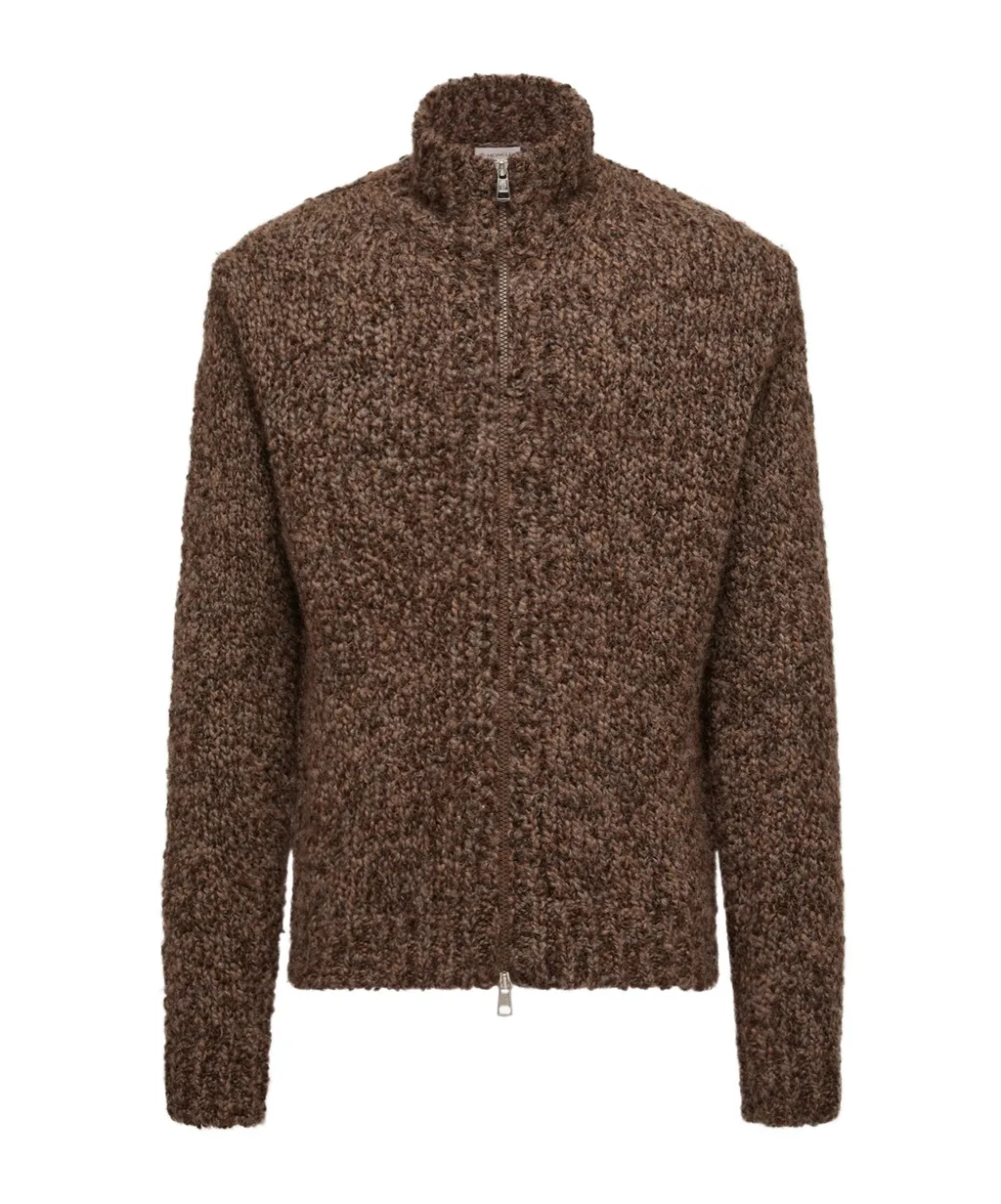 Logo Patch Zip-Up Cardigan
