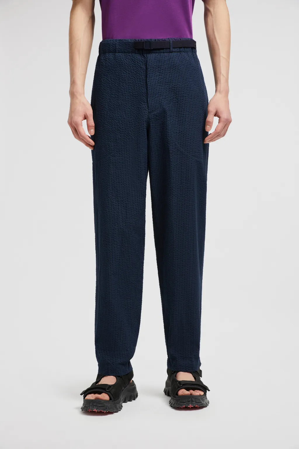Belted Seersucker Pants