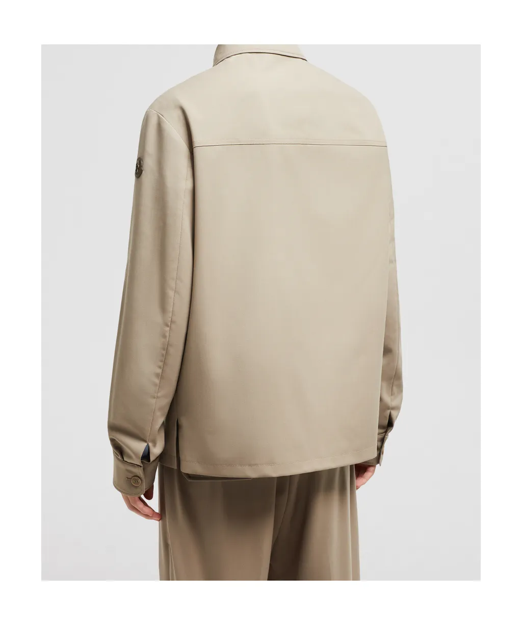 Wool Gabardine Long Sleeve Shirt