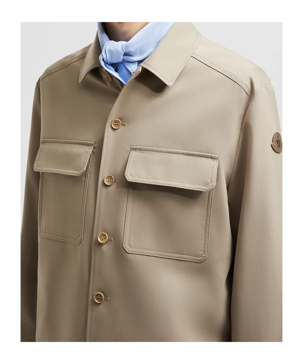 Wool Gabardine Long Sleeve Shirt