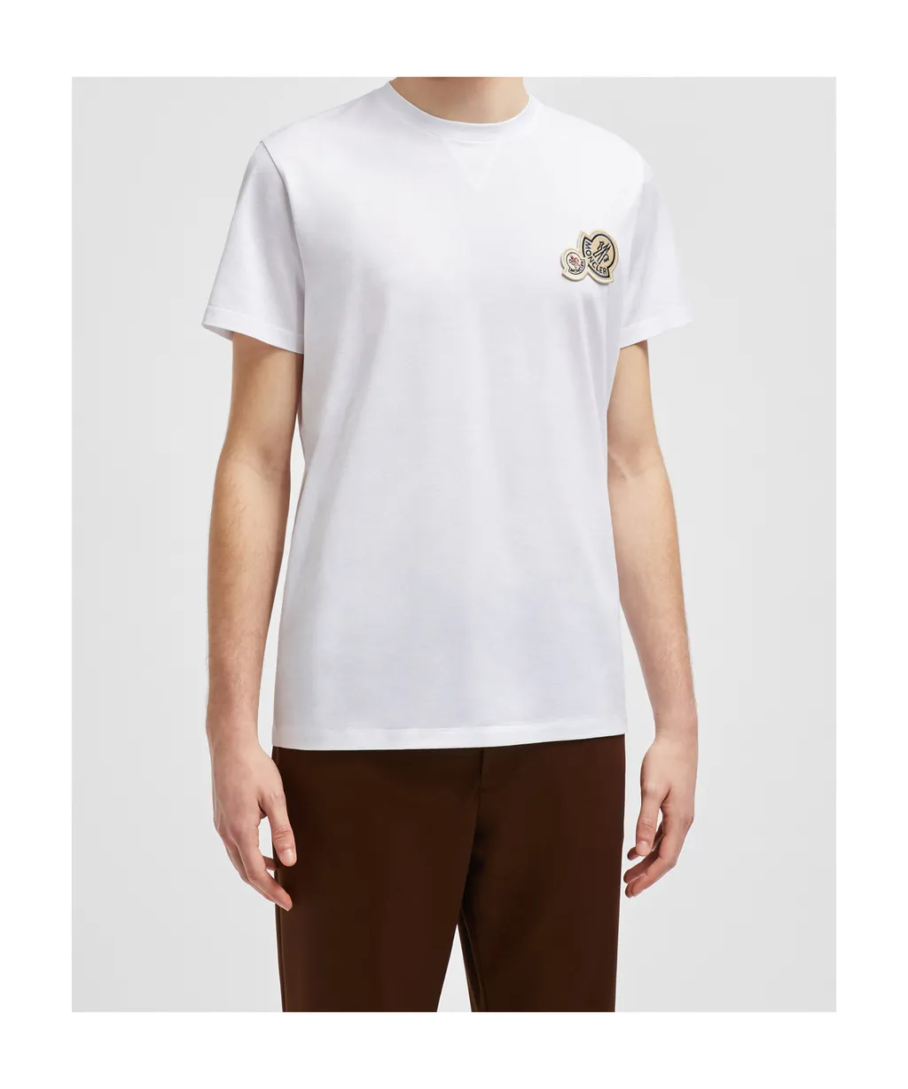 Double Logo Patch Crewneck T-Shirt