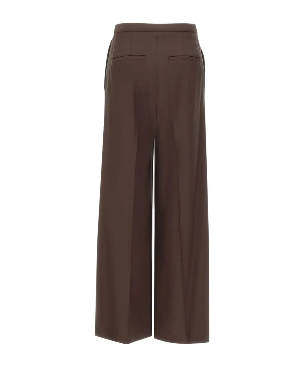 Pleated Buckle-Fastening Trousers