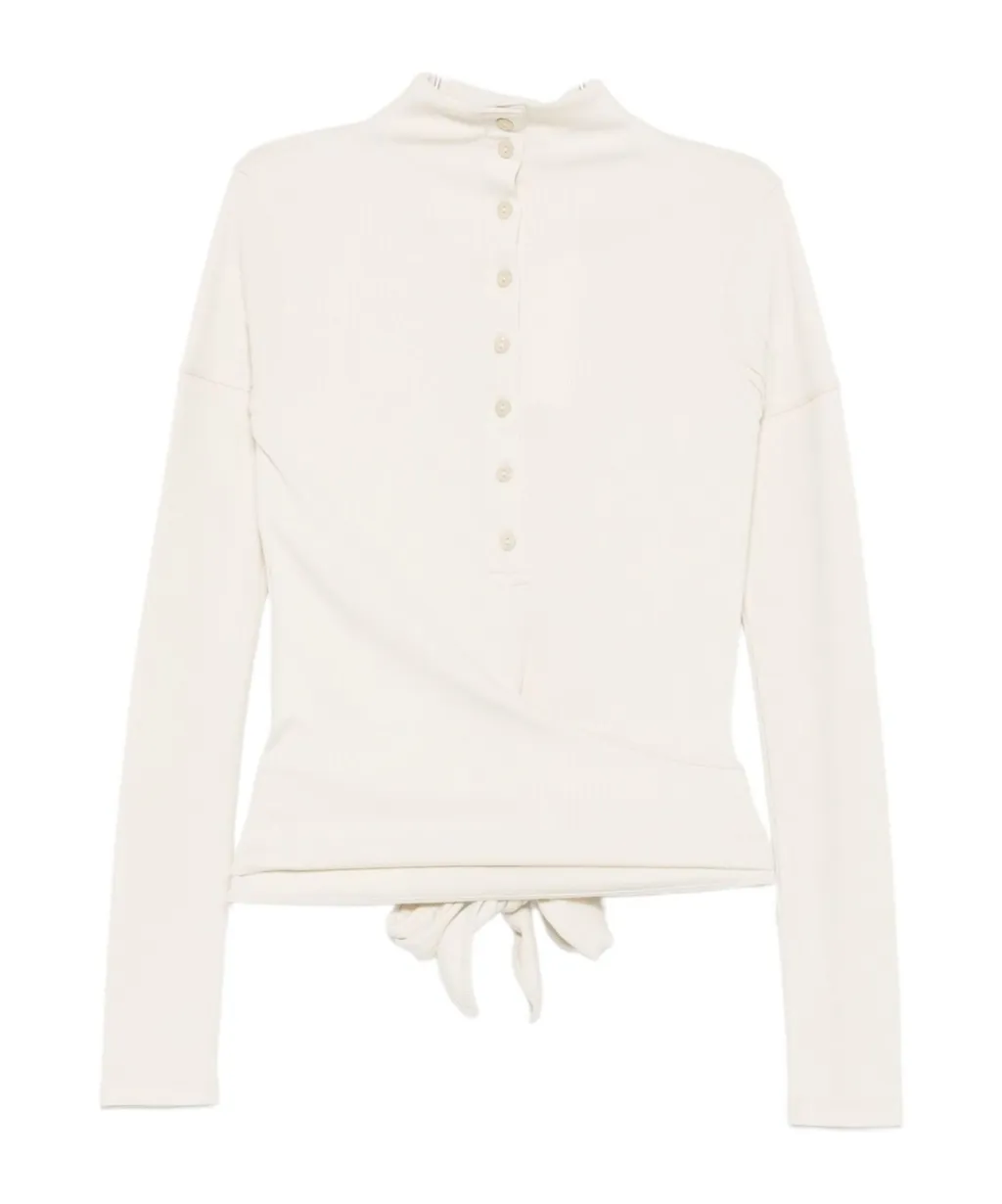Knot-Detail Polo Shirt