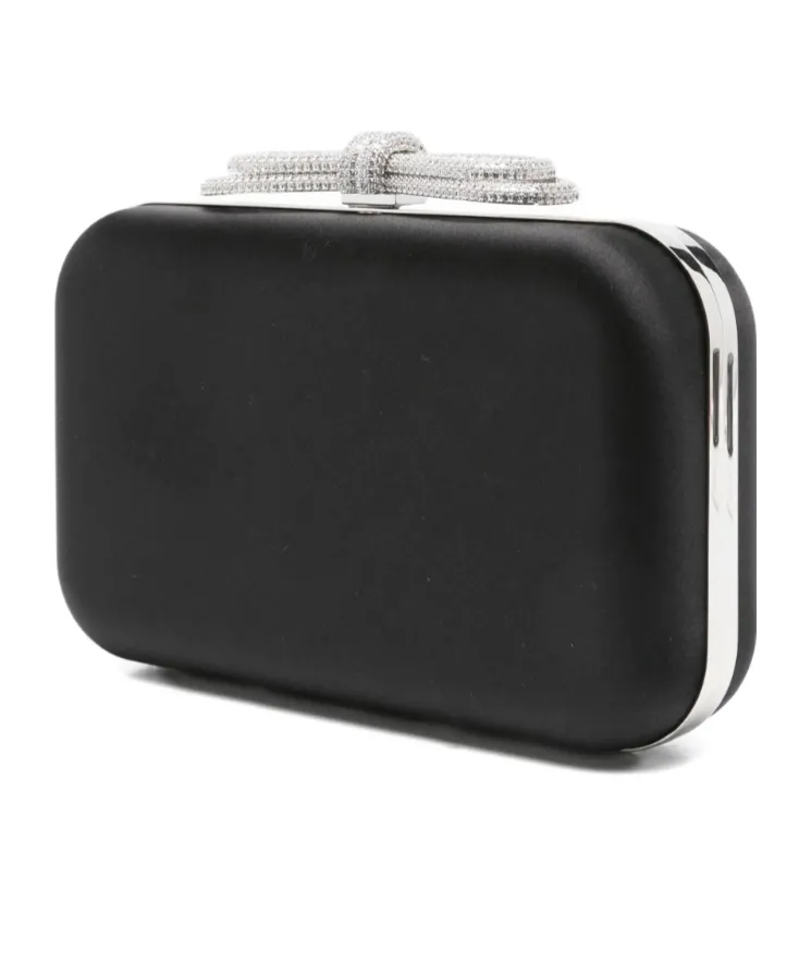 Crystal-Embellished Bow Clutch