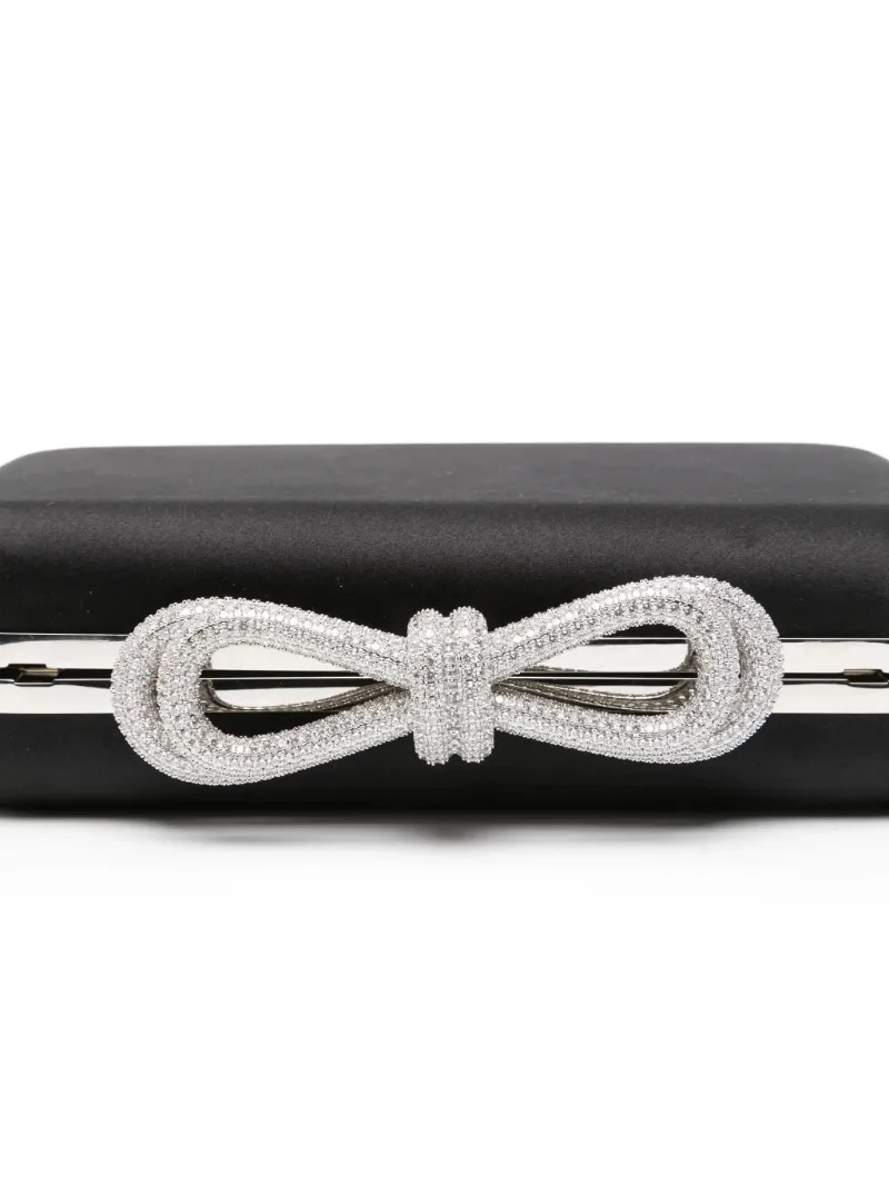 Crystal-Embellished Bow Clutch