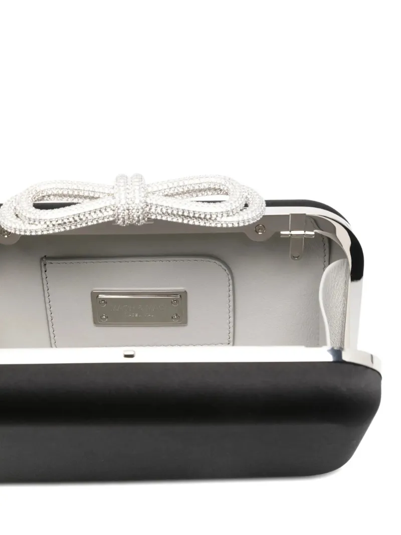Crystal-Embellished Bow Clutch