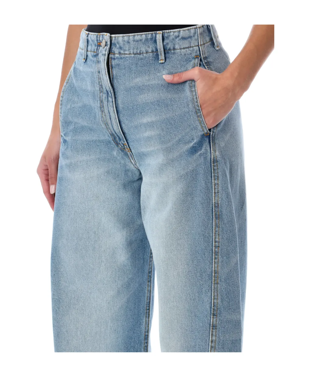 Mid Waist Straight-Leg Jeans