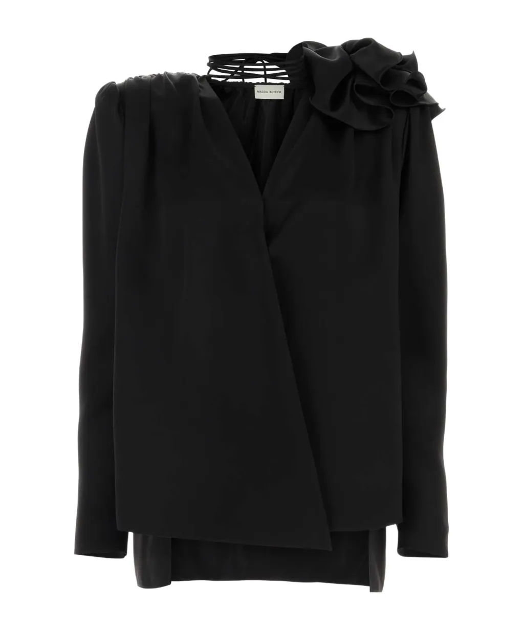 Classic Shirred Flower Blouse