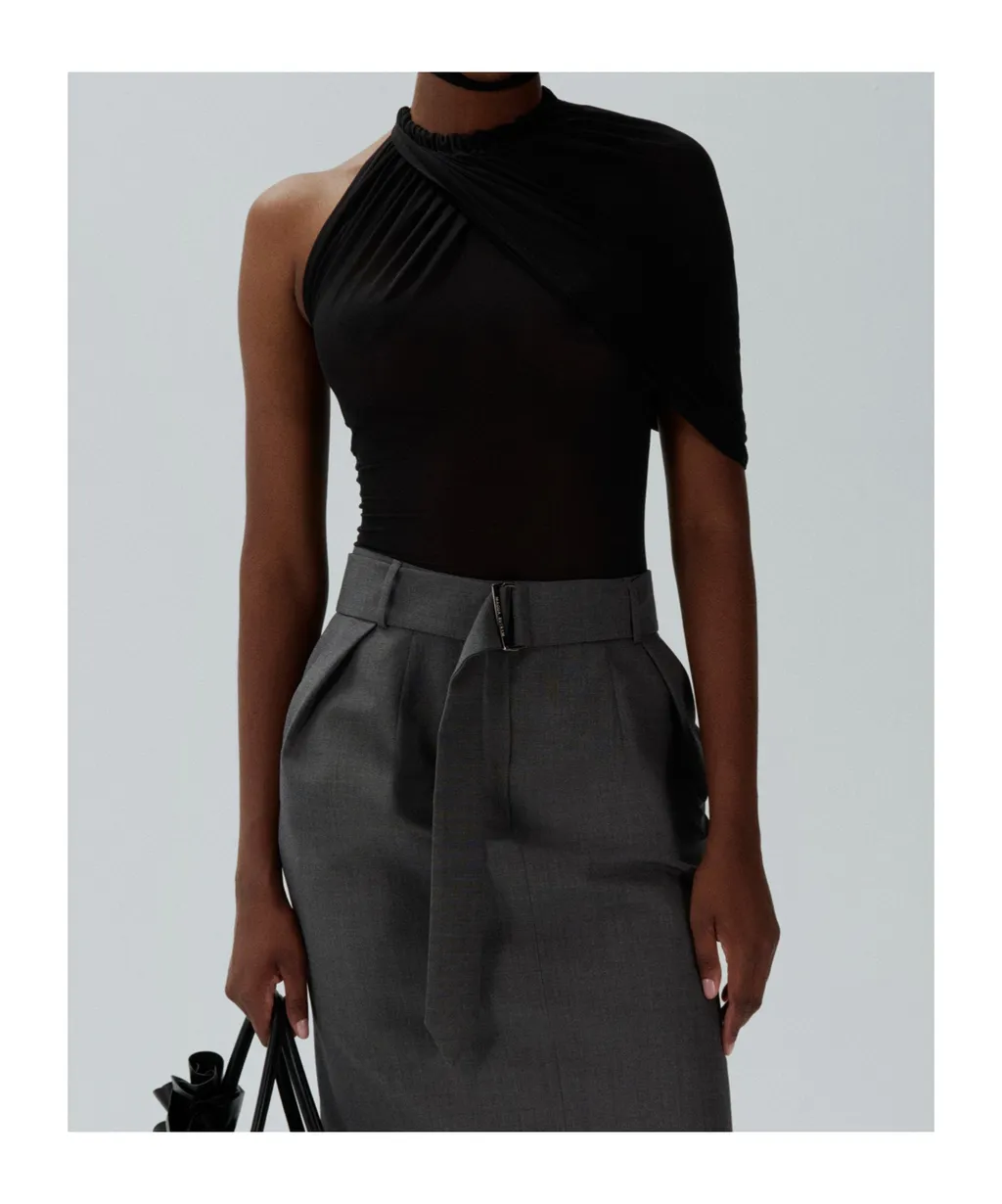 Cape Effect Halter Bodysuit