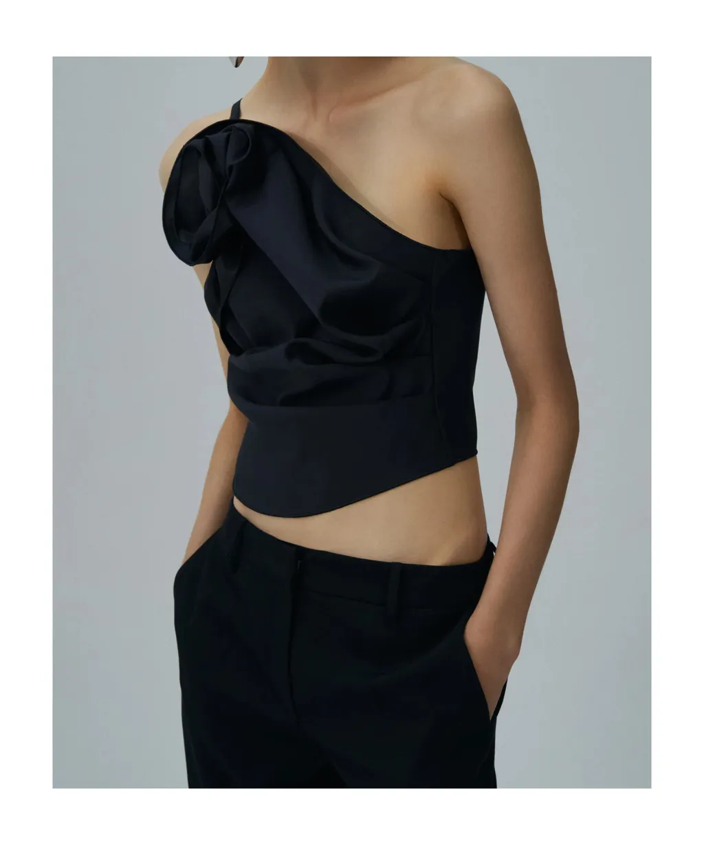One Shoulder Draped Top