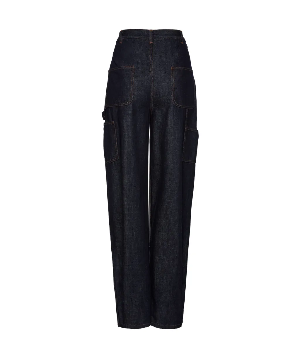 Loose Leg Industrial Denim Trousers