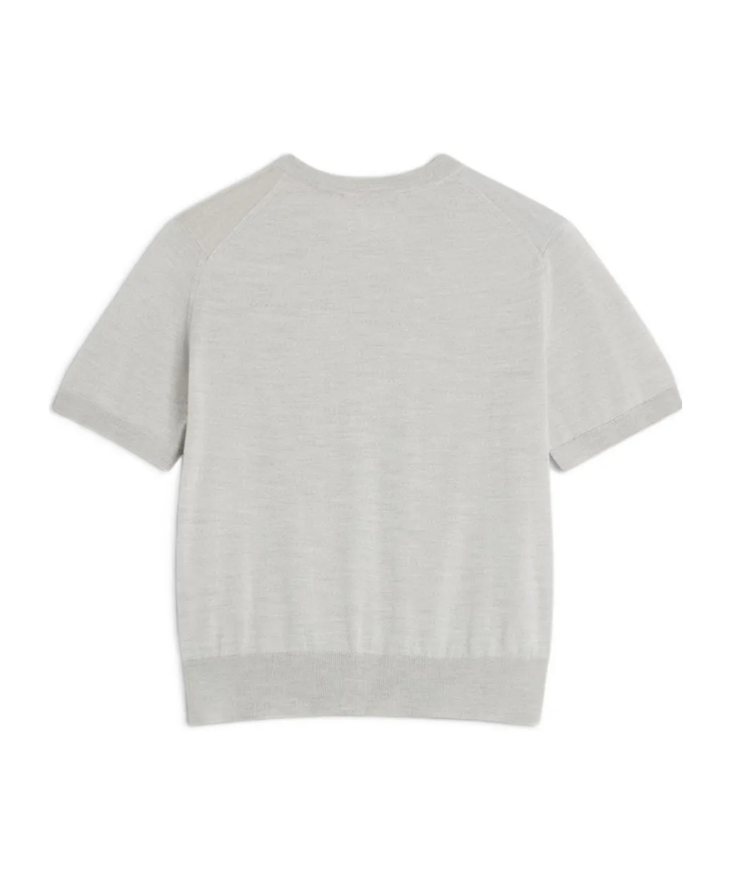 Baby Fox-Embroidered Short-Sleeve Cardigan