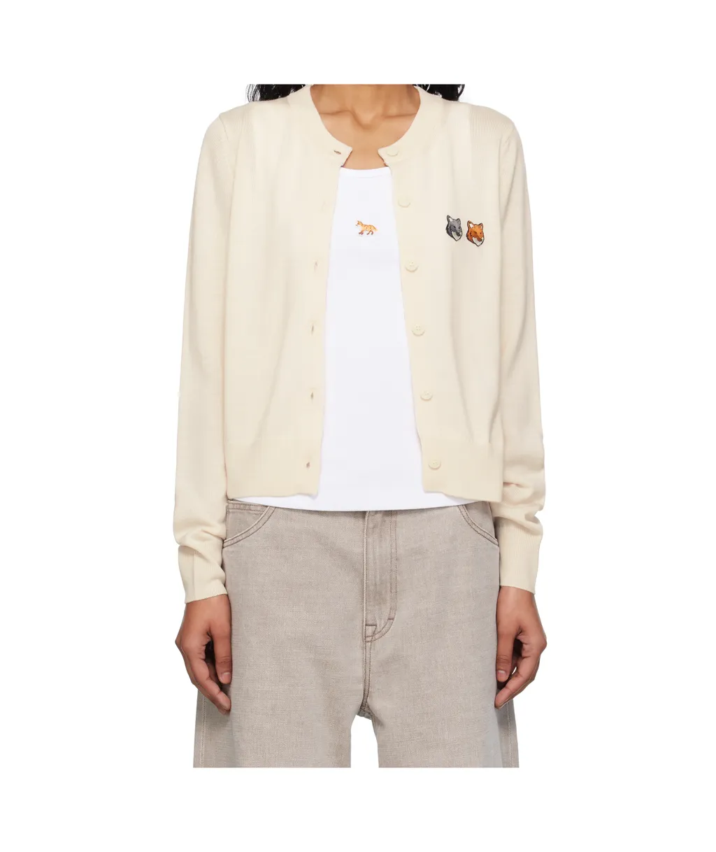 Double Fox Head Patch Cardigan