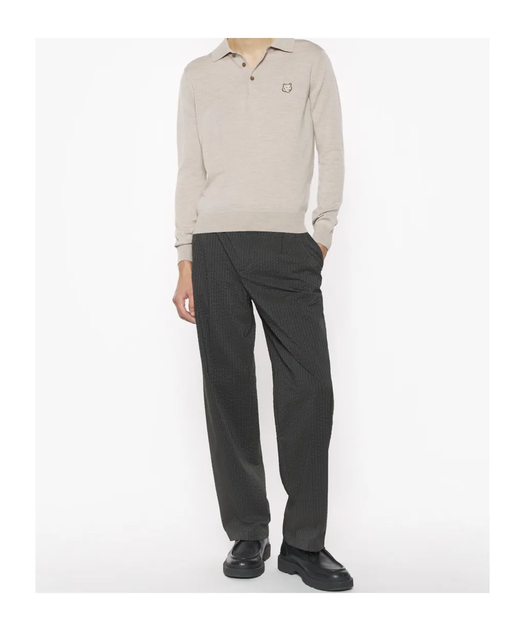 Bold Fox Head Patch Polo Jumper
