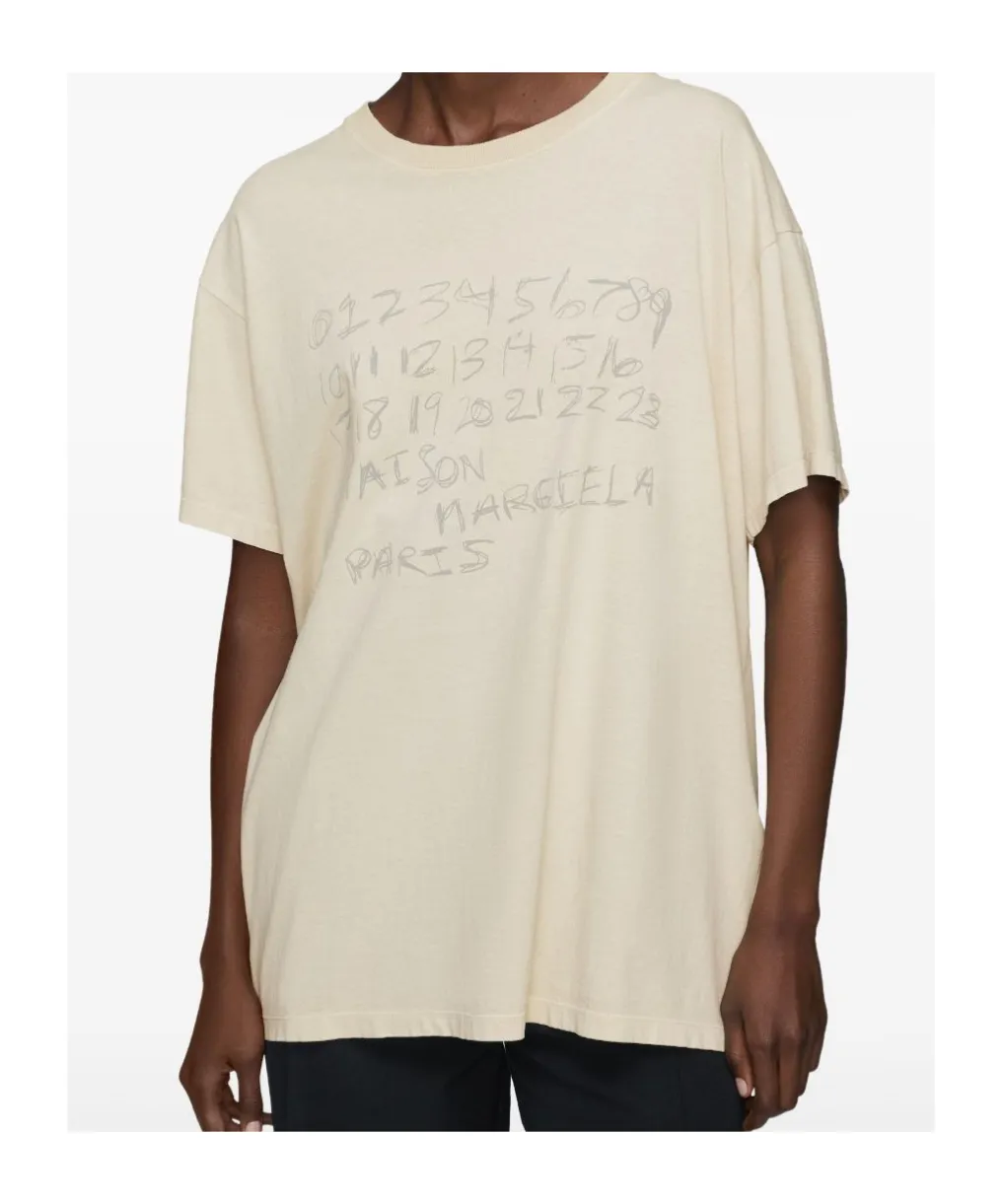 Numbers Printed Crewneck T-Shirt