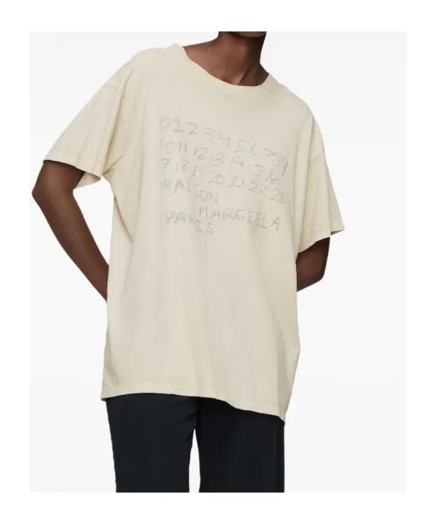 Numbers Printed Crewneck T-Shirt
