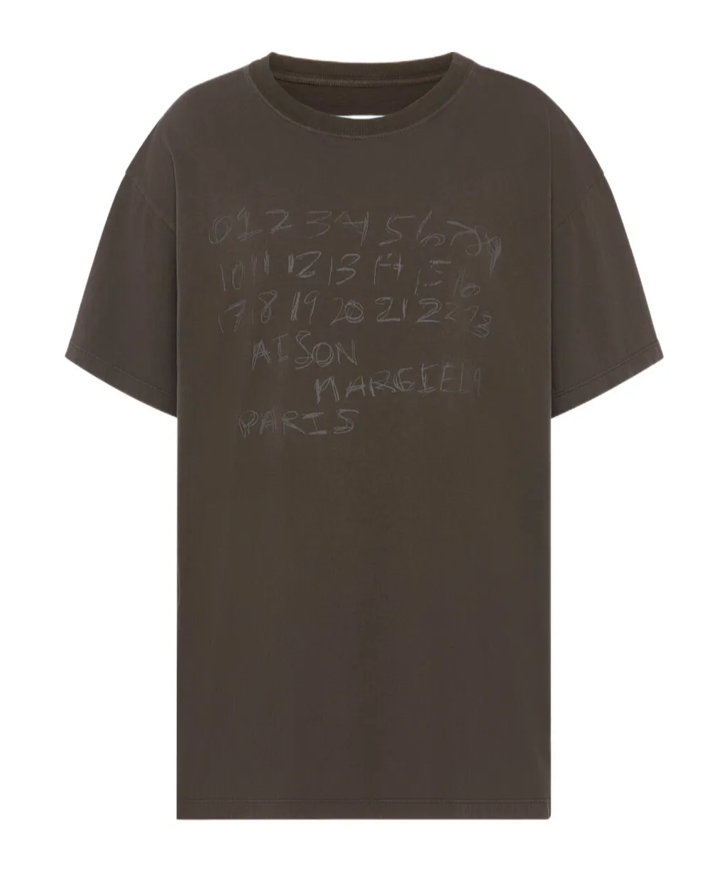 Numbers Printed Crewneck T-Shirt
