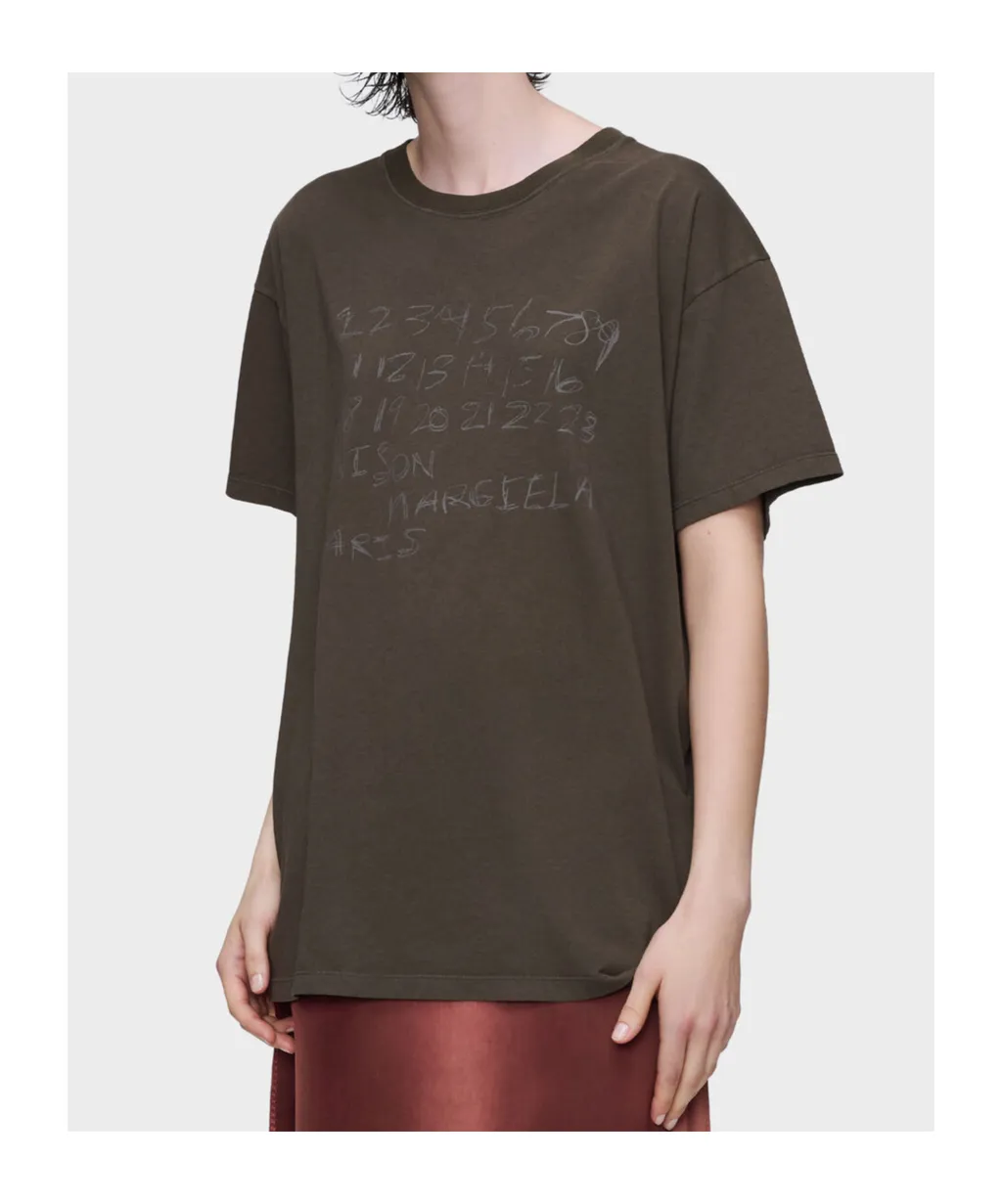 Numbers Printed Crewneck T-Shirt