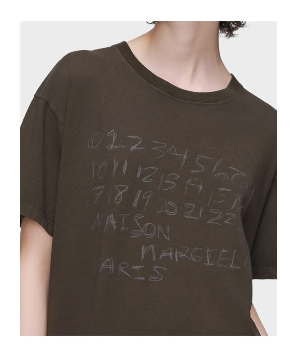 Numbers Printed Crewneck T-Shirt