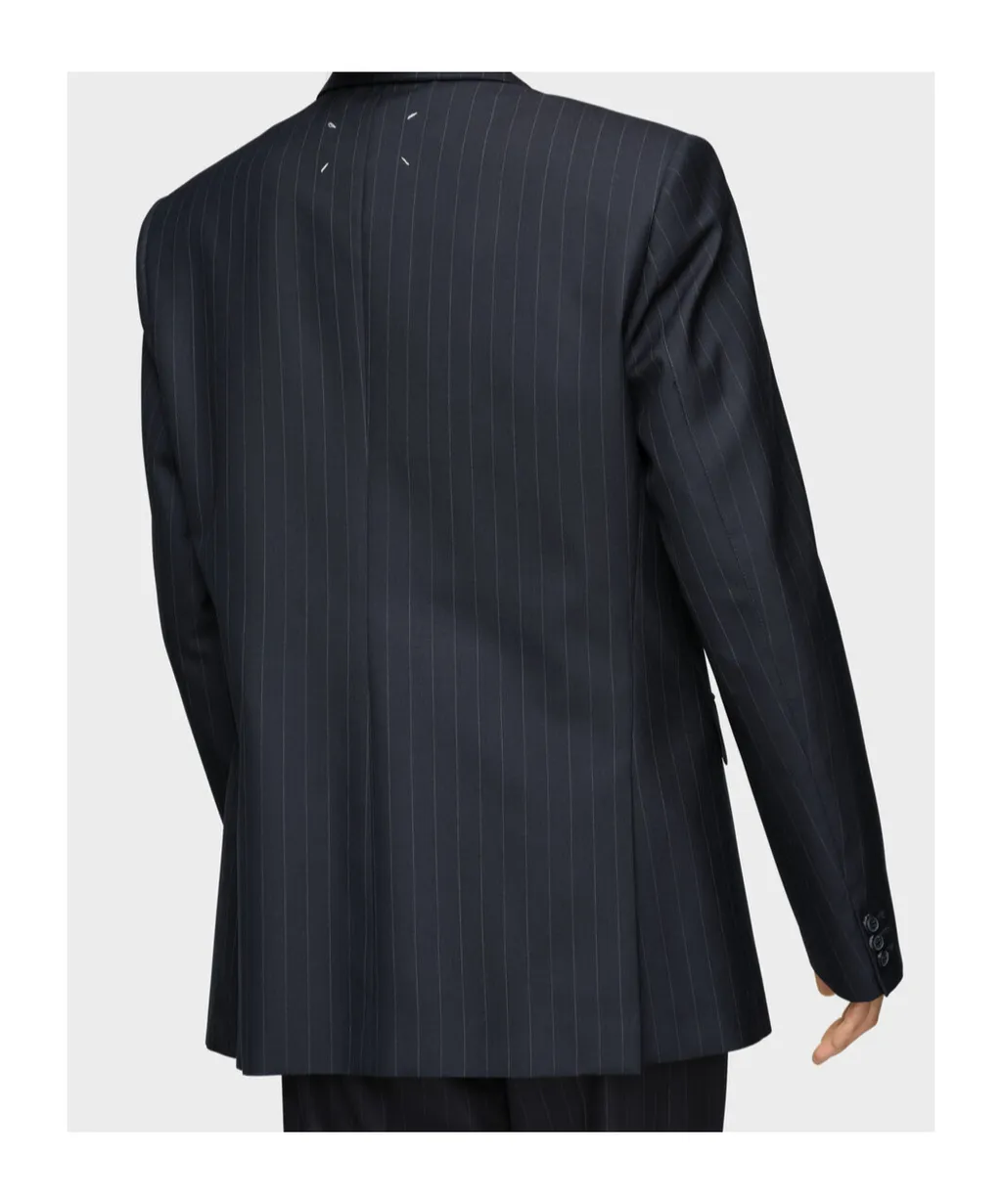 Single-Breasted Pinstriped Blazer