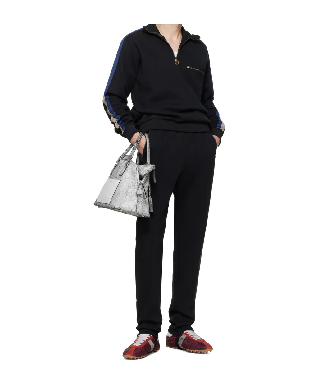 Side-Stripe Zip-Detail Trousers