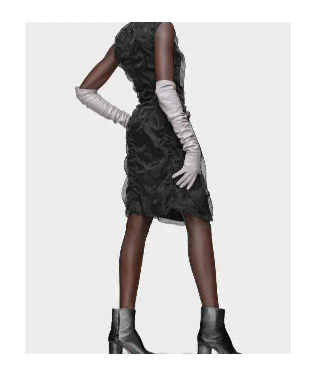 Gathered Organza Dress