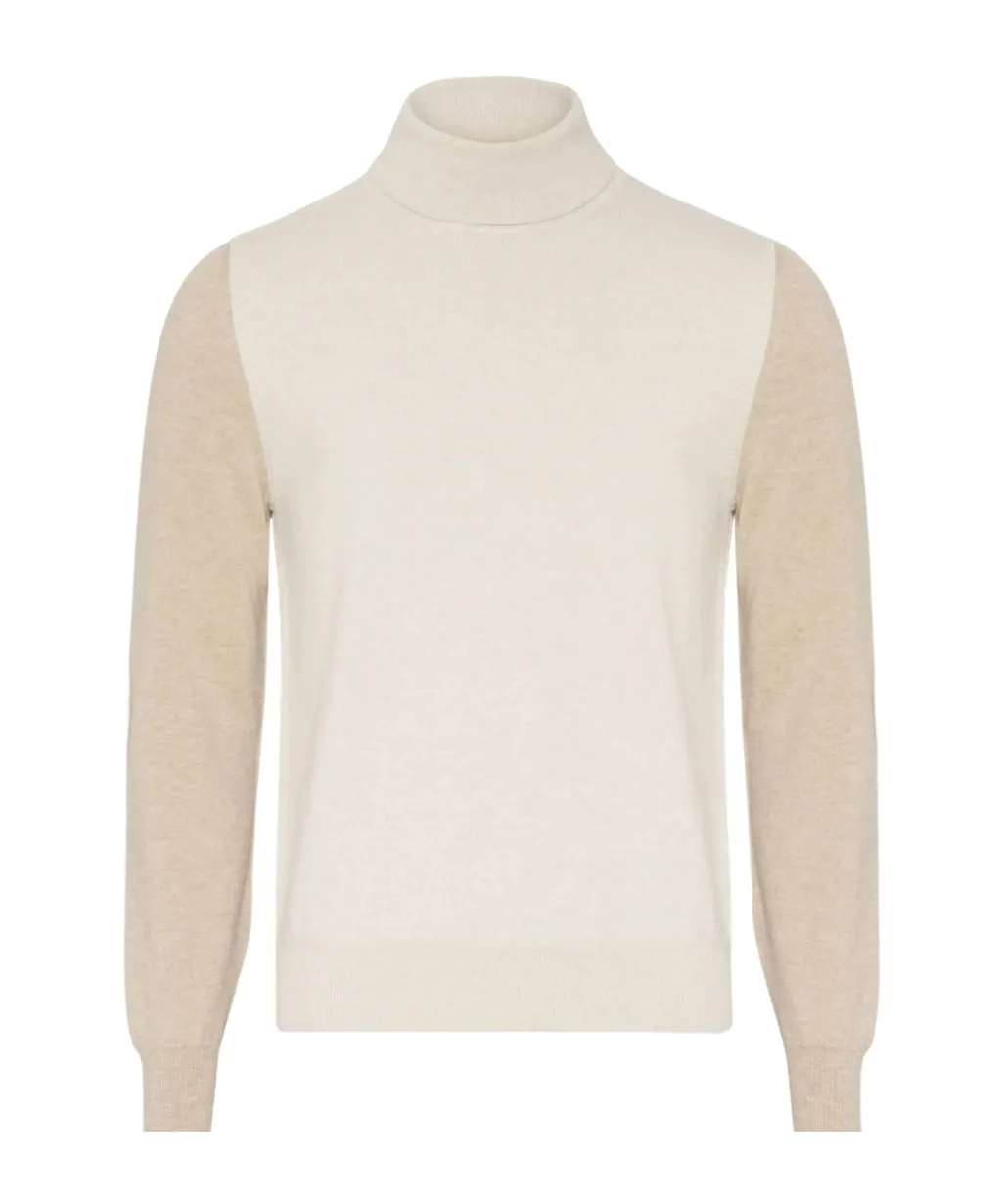 Two-Toned Turtleneck Knitted Jumper