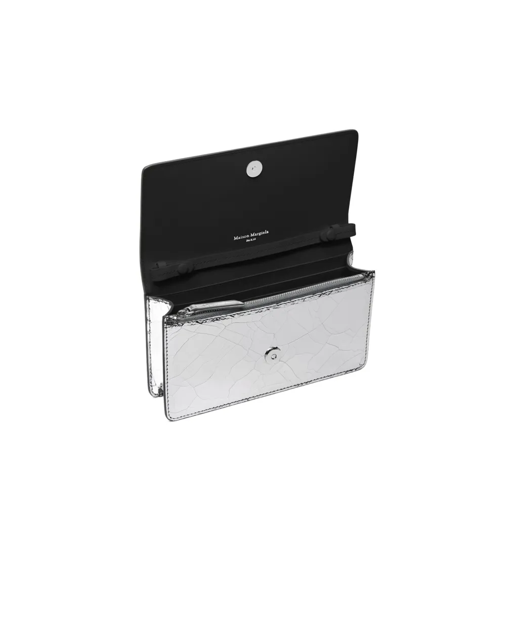Textured Foldover Chain Wallet