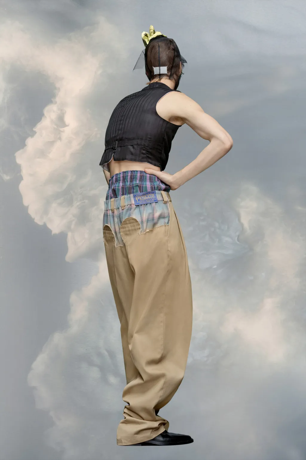 Pendleton Logo-Patch Checked-Yoke Trousers