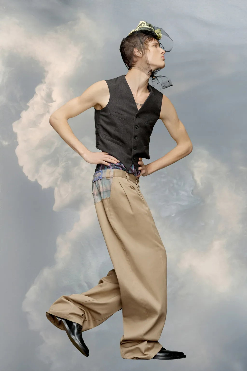 Pendleton Logo-Patch Checked-Yoke Trousers