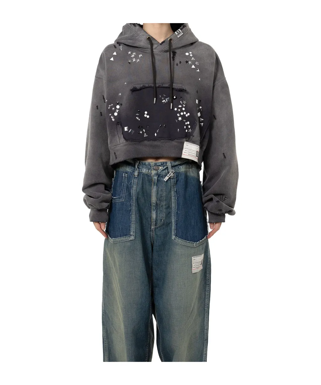 Rhinestone-Embellished Hoodie
