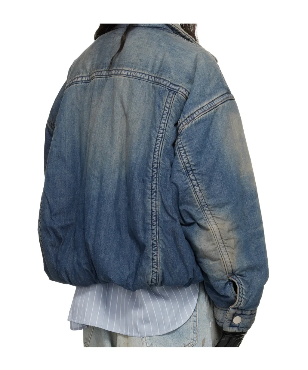 Rolled-Up Hem Down Denim Jacket