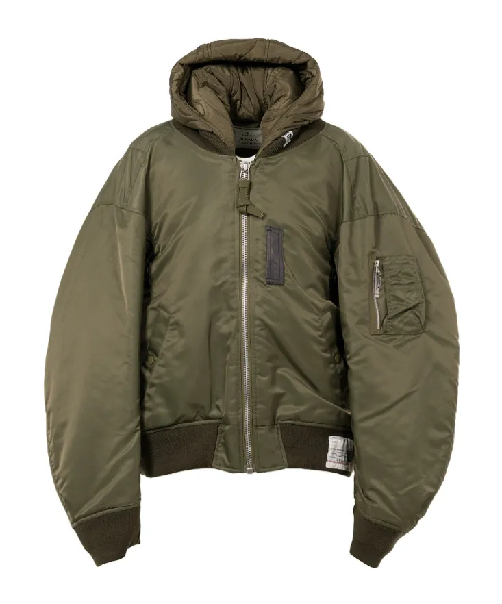 Extended Placket Hood Flight Jacket