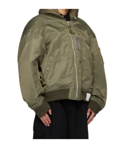 Extended Placket Hood Flight Jacket