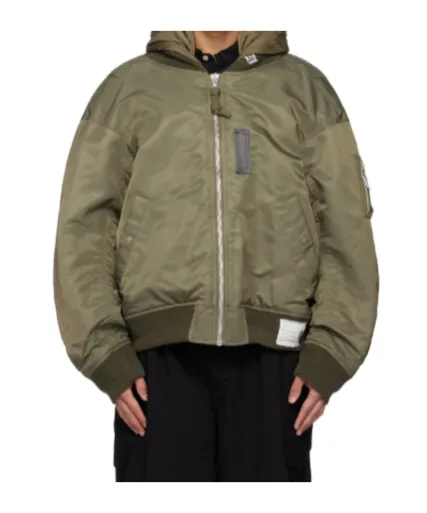 Extended Placket Hood Flight Jacket