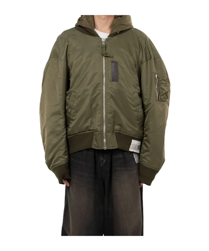 Extended Placket Hood Flight Jacket