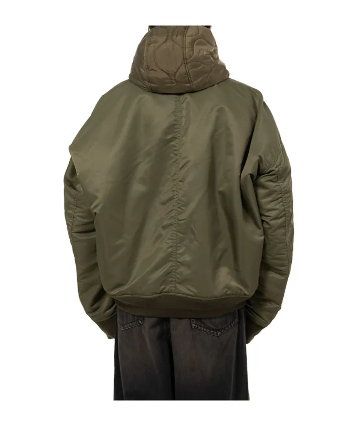 Extended Placket Hood Flight Jacket