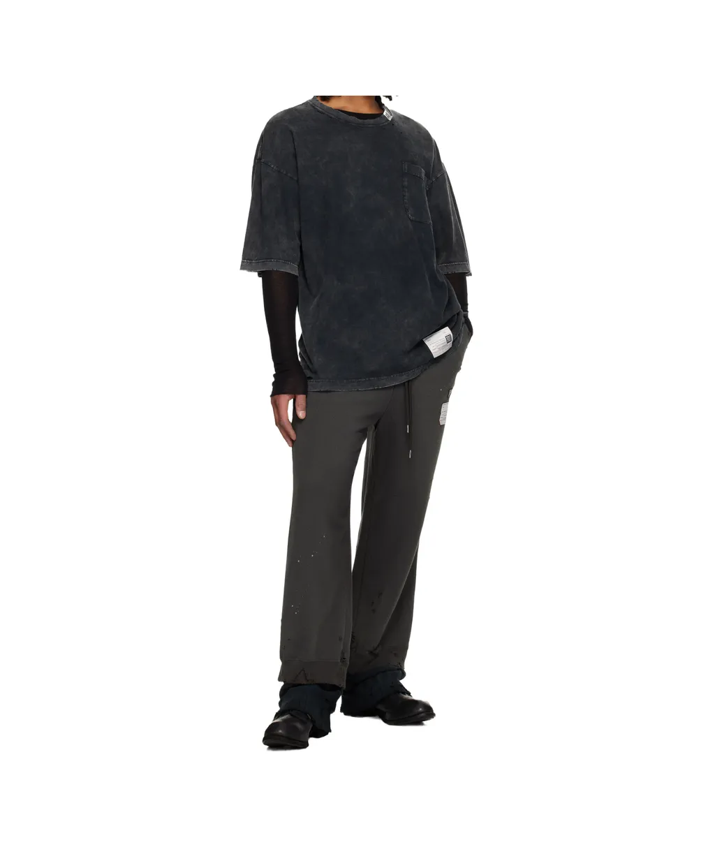 Drawstring Distressed Track Pants