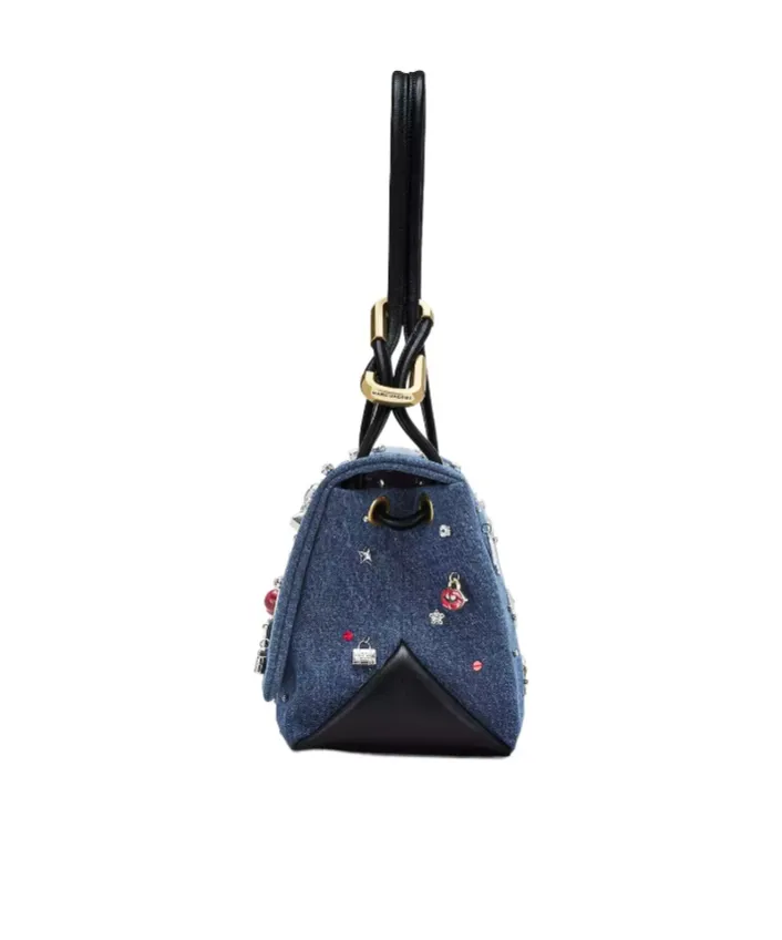 The Trinket Charm Denim Large Dual Bag
