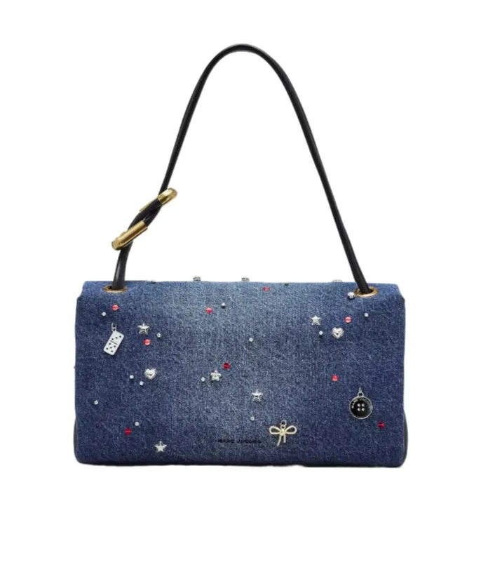 The Trinket Charm Denim Large Dual Bag