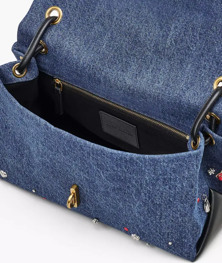 The Trinket Charm Denim Large Dual Bag