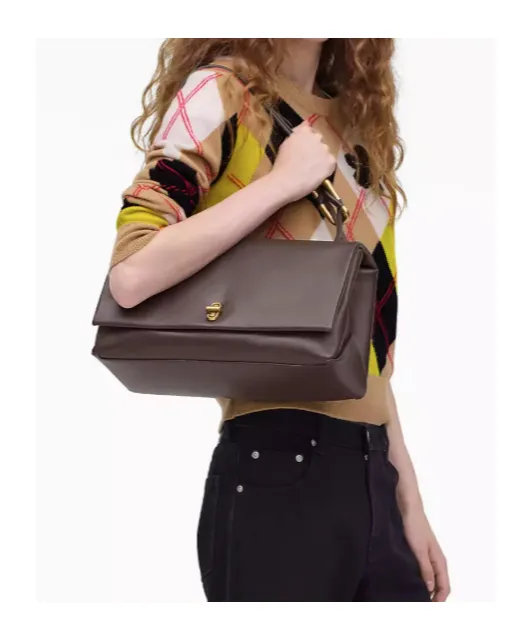 The Large Dual Foldover-Top Shoulder Bag