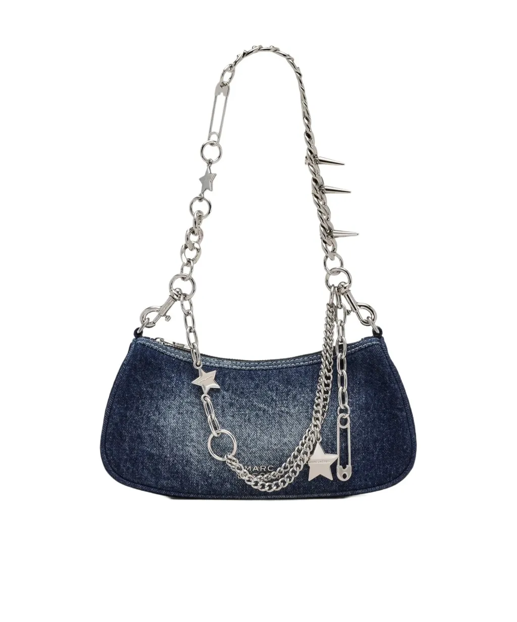 The Faded Denim Charm Shoulder Bag