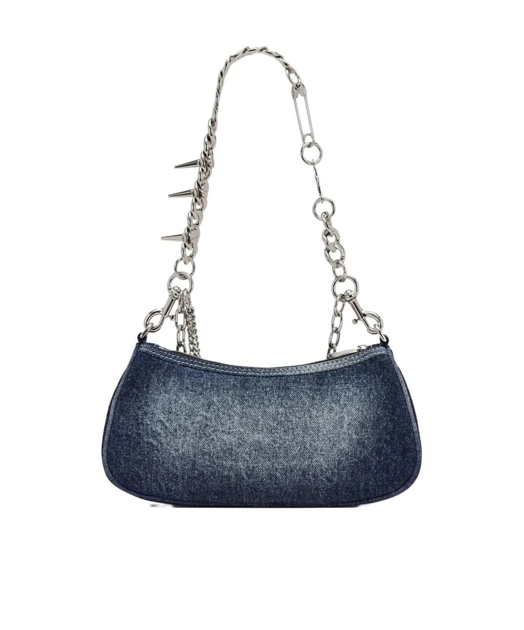 The Faded Denim Charm Shoulder Bag